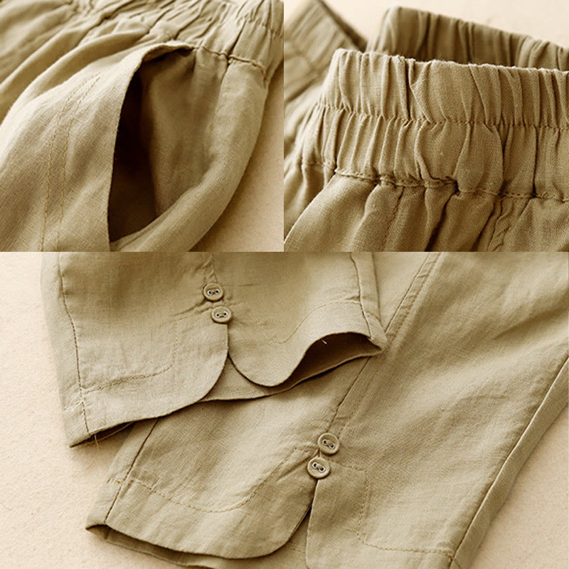 Breathable Cotton Linen Tapered Meditation Harem Pants