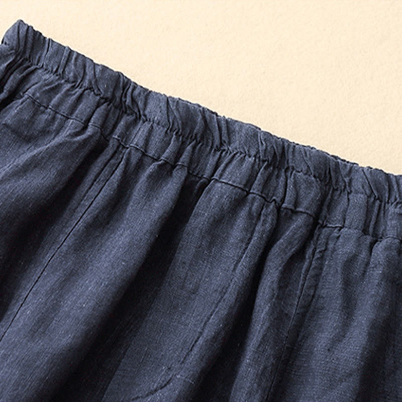 Breathable Cotton Linen Tapered Meditation Harem Pants