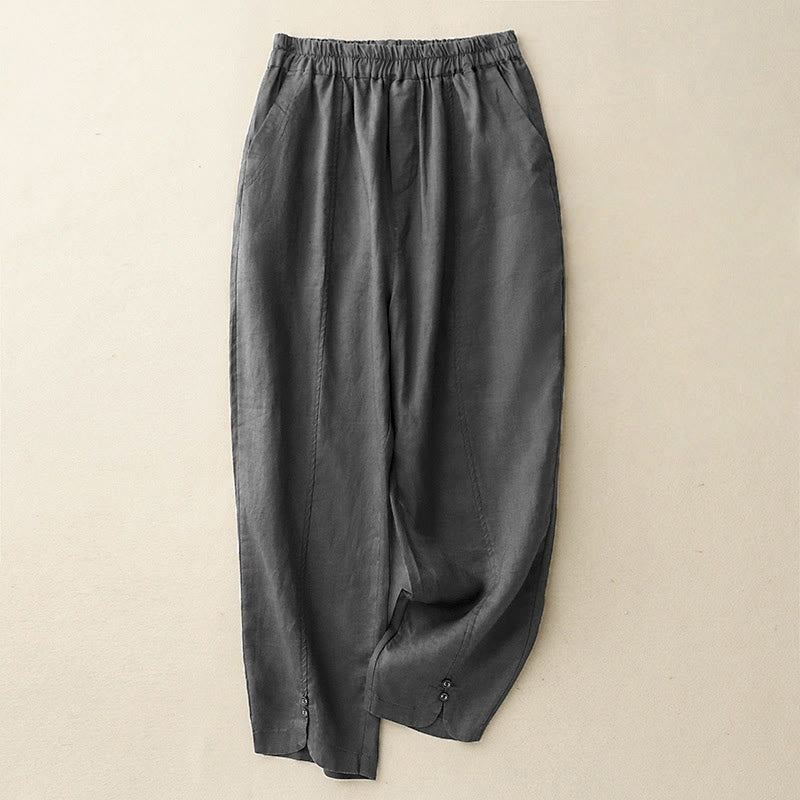 Breathable Cotton Linen Tapered Meditation Harem Pants