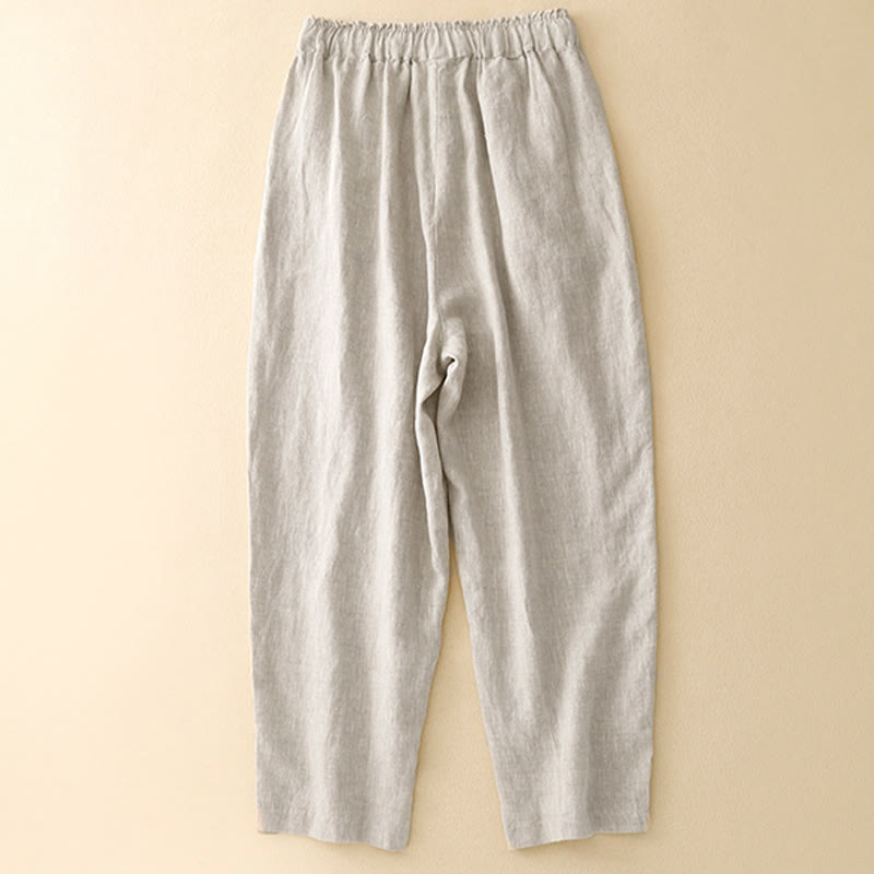 Breathable Cotton Linen Tapered Meditation Harem Pants