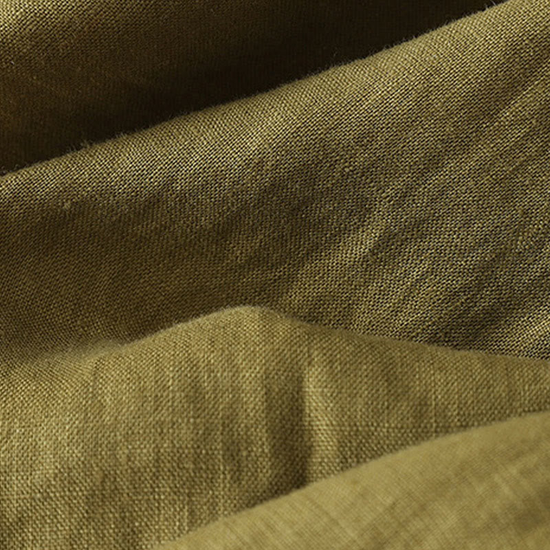 Breathable Cotton Linen Pleated Cuff Wide-Leg Meditation Pants
