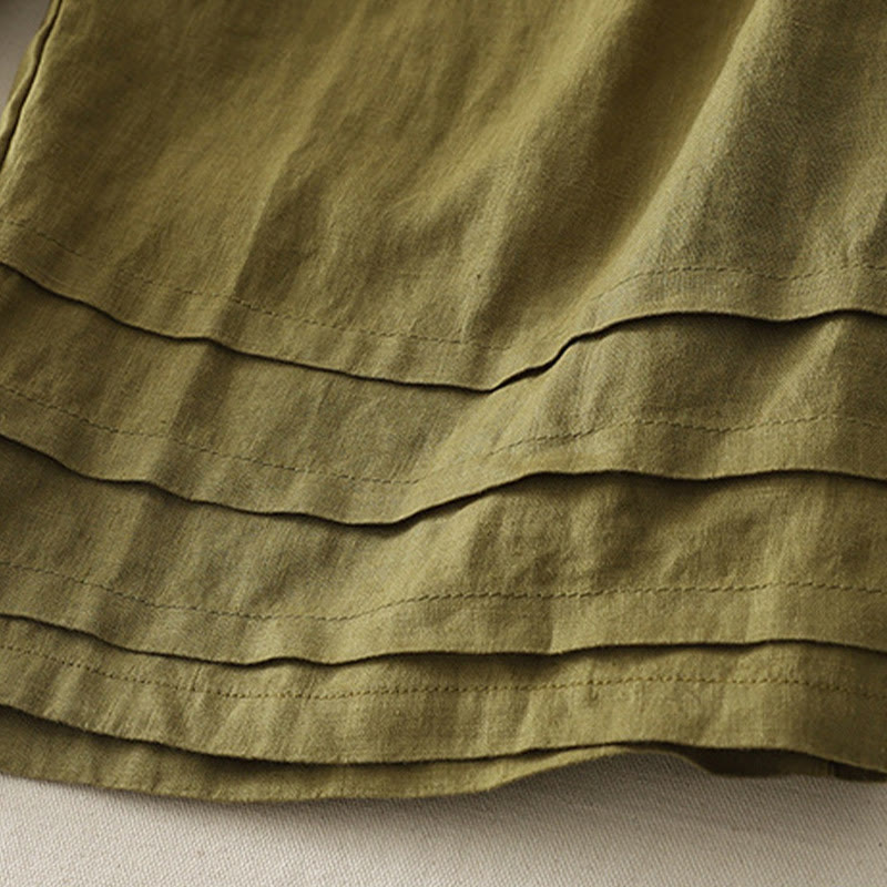 Breathable Cotton Linen Pleated Cuff Wide-Leg Meditation Pants
