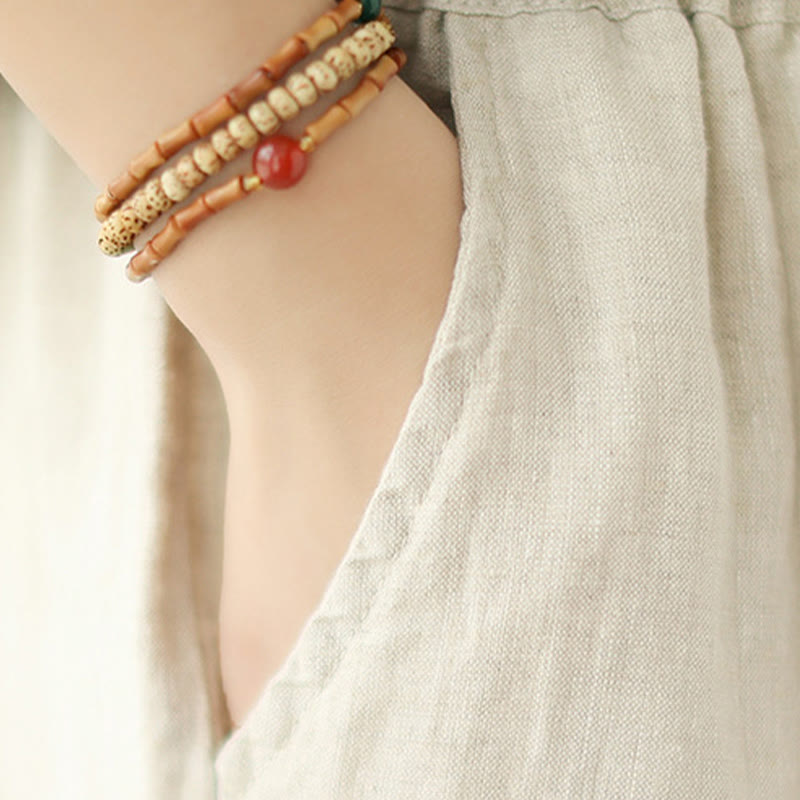 Vintage Casual Pleated Design Cotton Women's Wide Leg Pants With Pockets