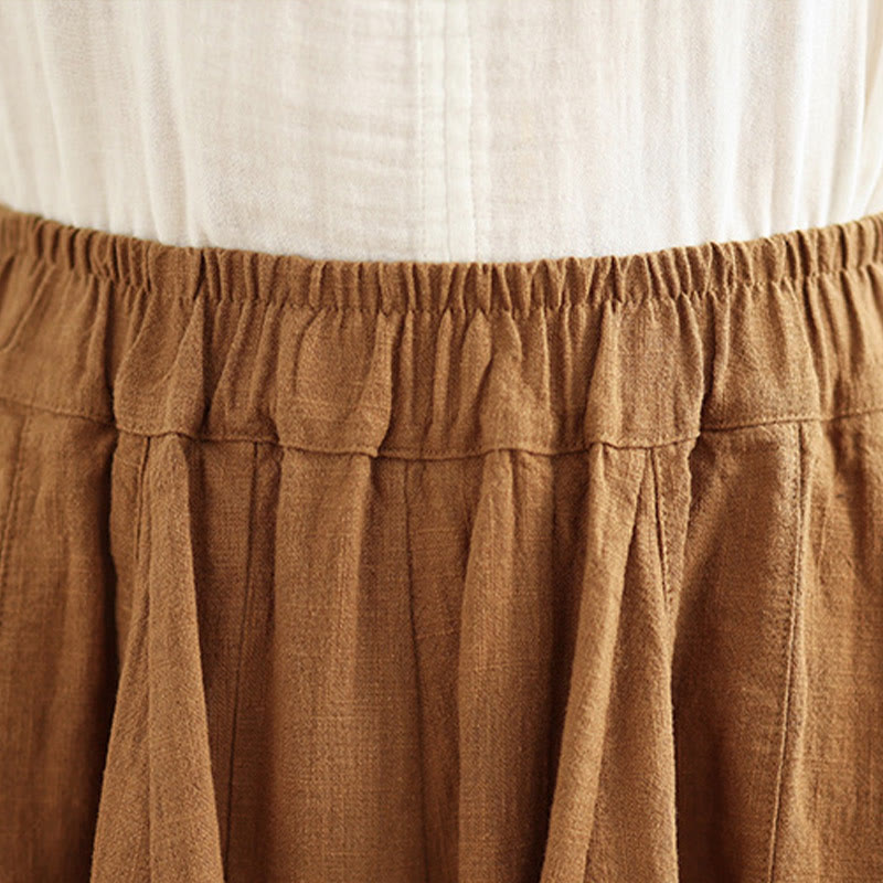 Tactile Cotton Linen Lantern Wide-Leg Meditation Pants