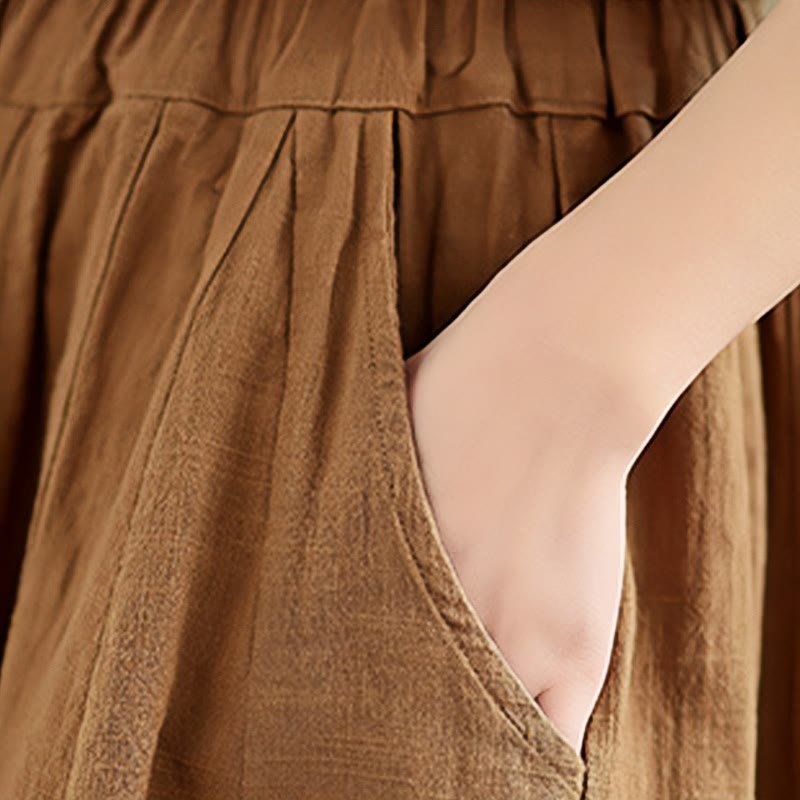Tactile Cotton Linen Lantern Wide-Leg Meditation Pants