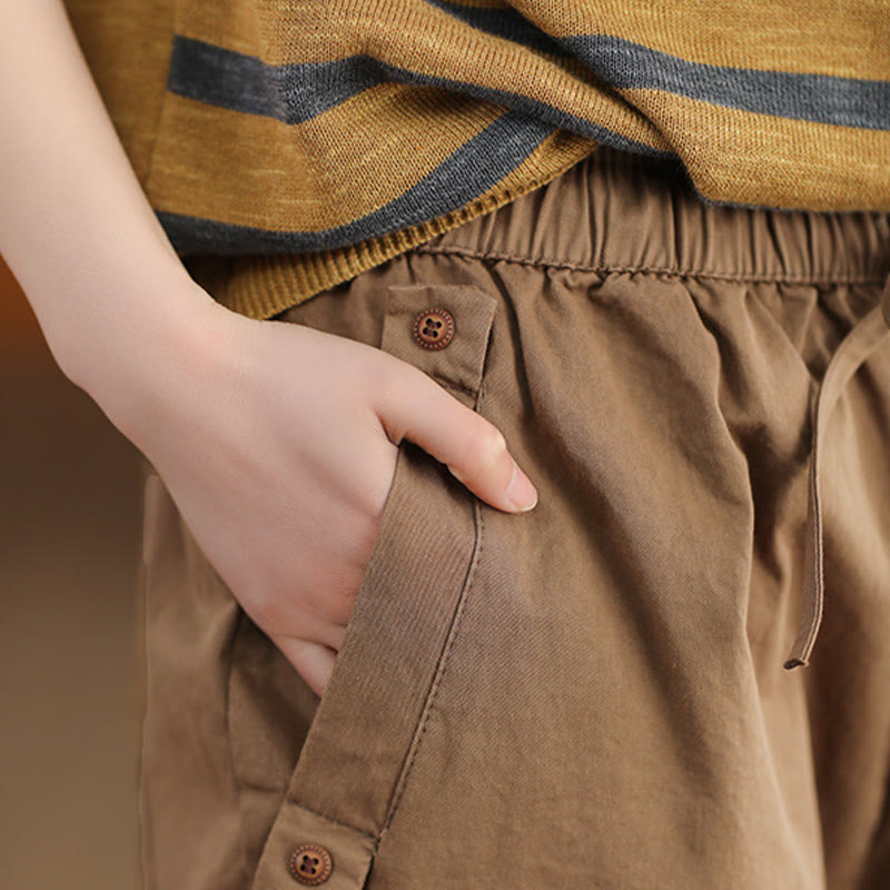 Breathable Cotton Patched Cuff Meditation Harem Pants