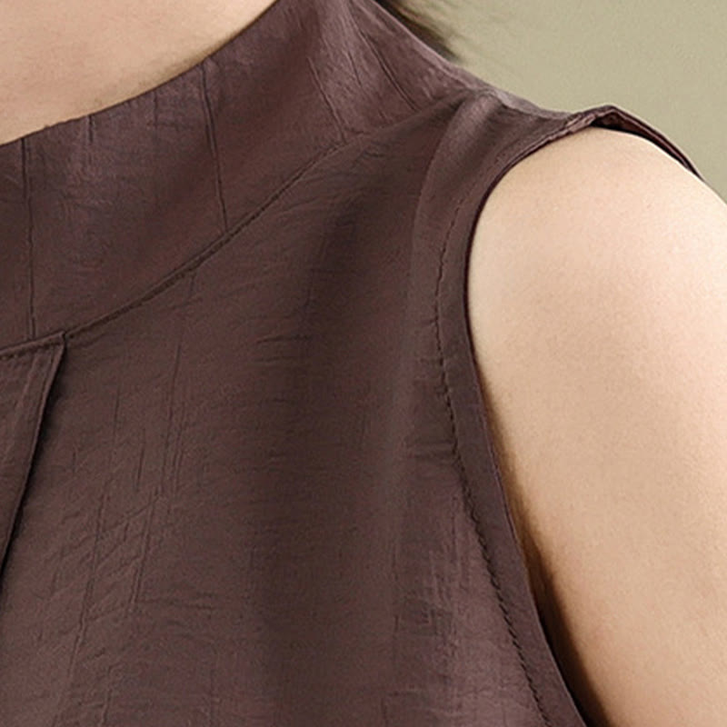 Cotton Linen Stand Collar Minimalist Mindful Meditation Vest