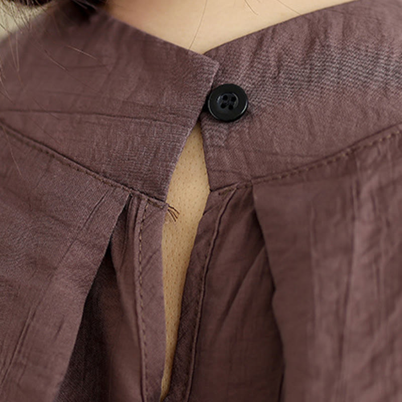 Cotton Linen Stand Collar Minimalist Mindful Meditation Vest