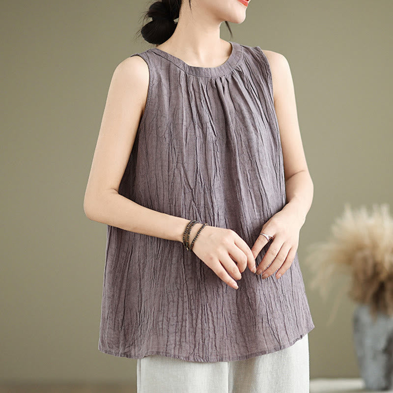 Cotton Linen Sleeveless Minimalist Meditation Vest