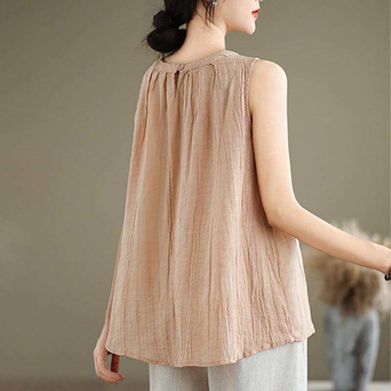 Cotton Linen Sleeveless Minimalist Meditation Vest