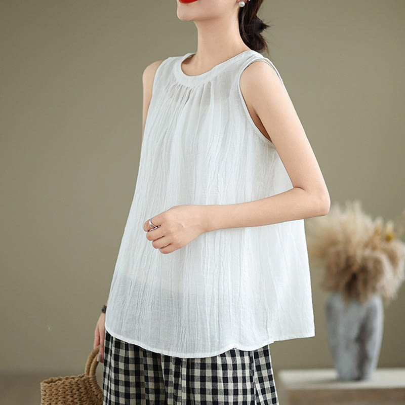 Cotton Linen Sleeveless Minimalist Meditation Vest