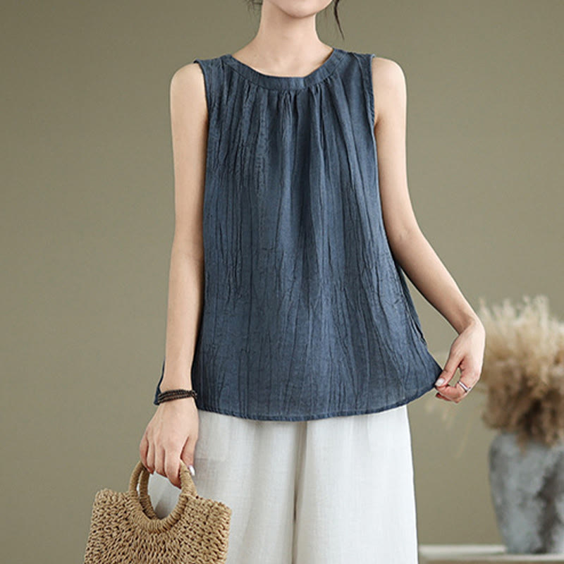 Cotton Linen Sleeveless Minimalist Meditation Vest