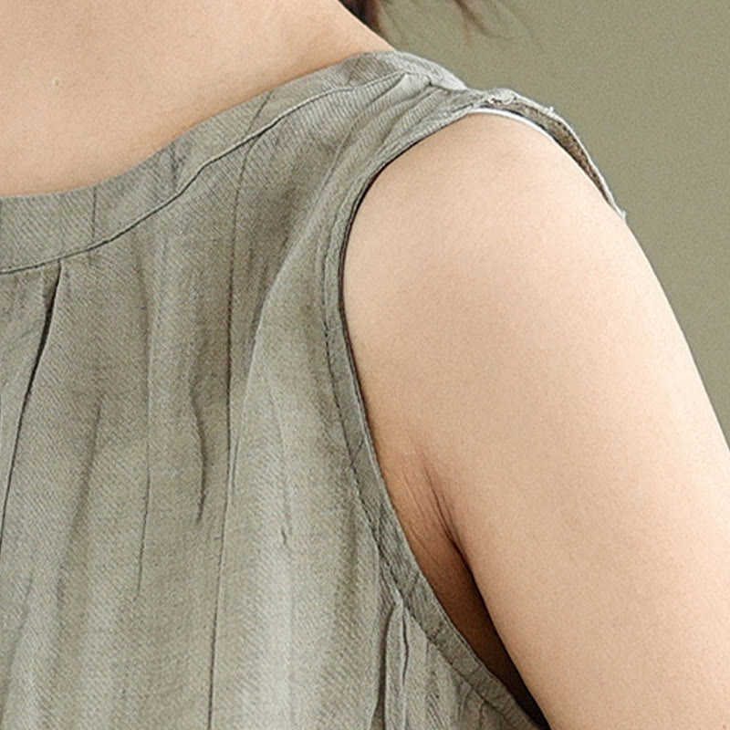 Cotton Linen Sleeveless Minimalist Meditation Vest