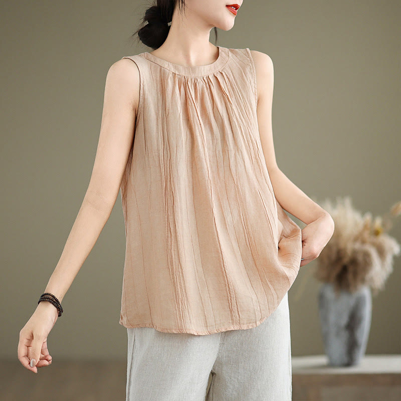 Cotton Linen Sleeveless Minimalist Meditation Vest
