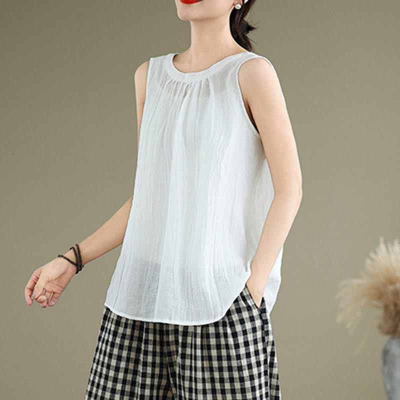 Cotton Linen Sleeveless Minimalist Meditation Vest