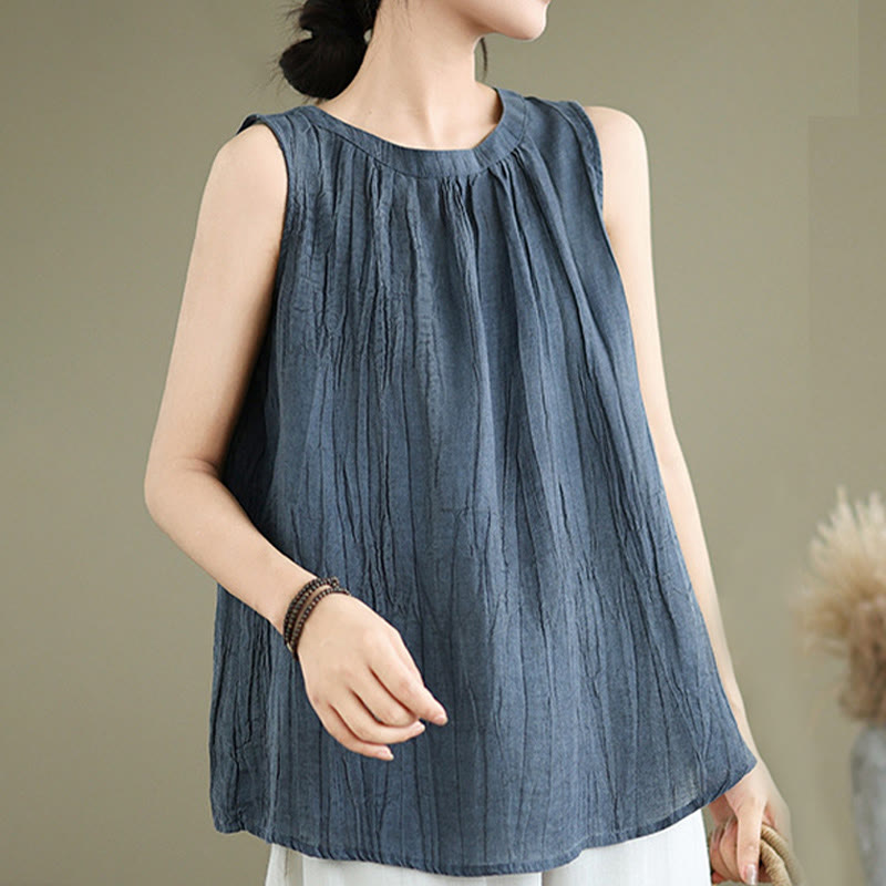 Cotton Linen Sleeveless Minimalist Meditation Vest