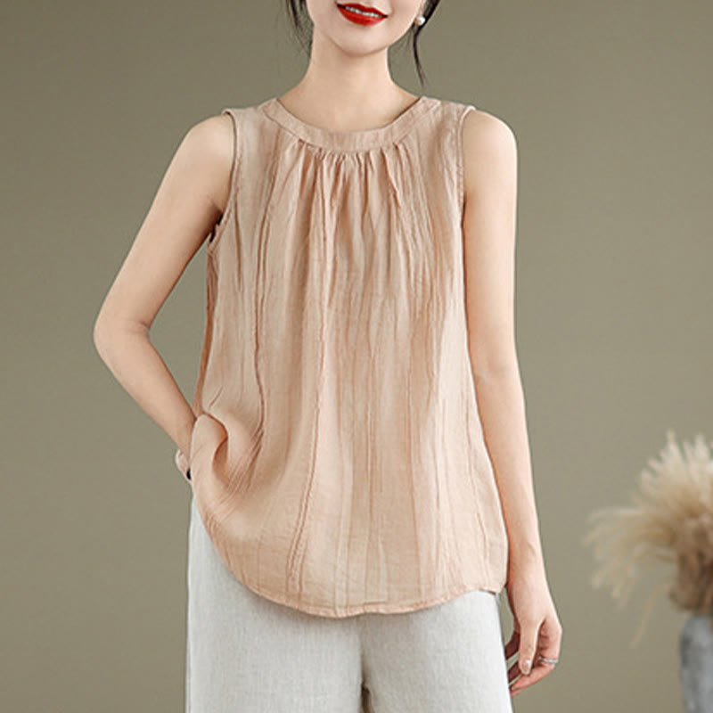 Cotton Linen Sleeveless Minimalist Meditation Vest