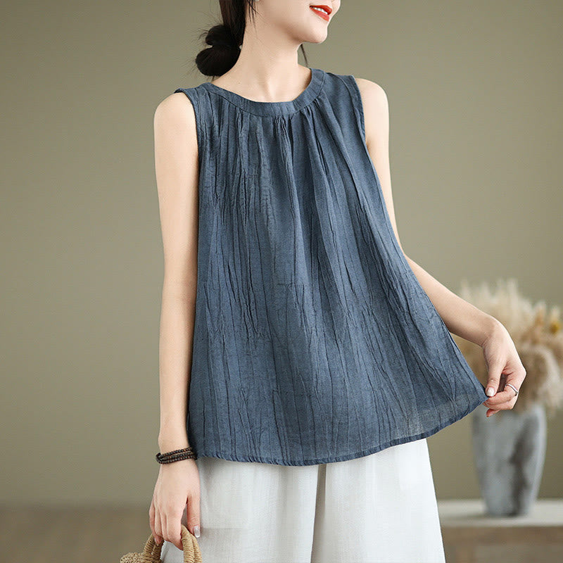 Cotton Linen Sleeveless Minimalist Meditation Vest