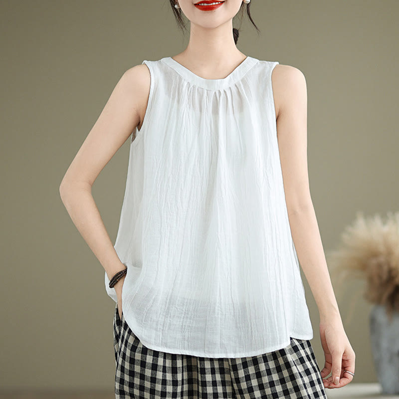 Cotton Linen Sleeveless Minimalist Meditation Vest