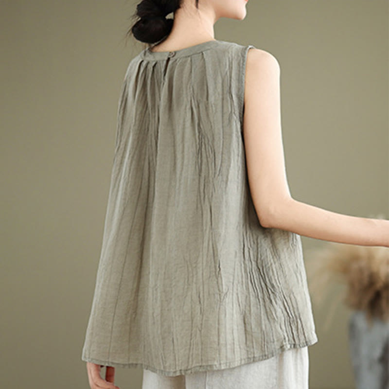 Cotton Linen Sleeveless Minimalist Meditation Vest
