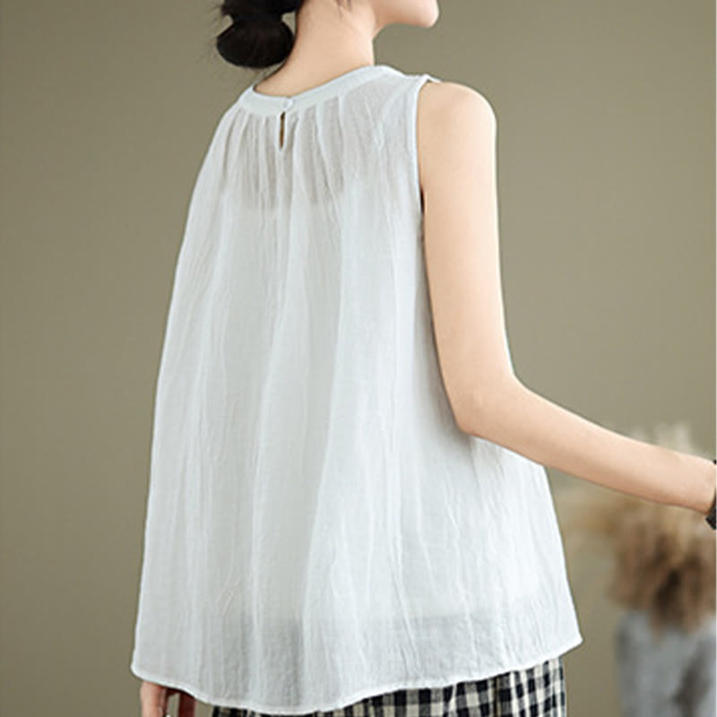 Cotton Linen Sleeveless Minimalist Meditation Vest