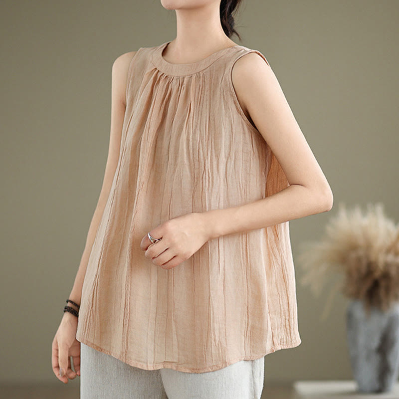 Cotton Linen Sleeveless Minimalist Meditation Vest