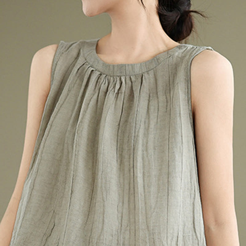 Cotton Linen Sleeveless Minimalist Meditation Vest