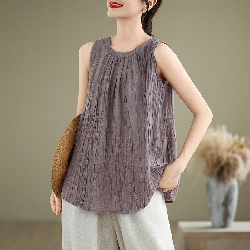 Cotton Linen Sleeveless Minimalist Meditation Vest