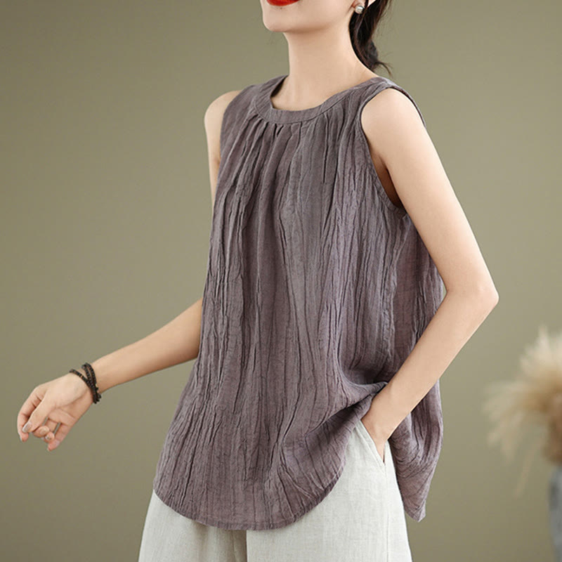 Cotton Linen Sleeveless Minimalist Meditation Vest
