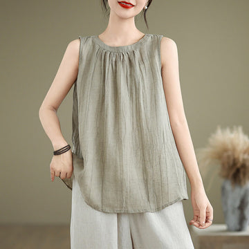 Cotton Linen Sleeveless Minimalist Meditation Vest