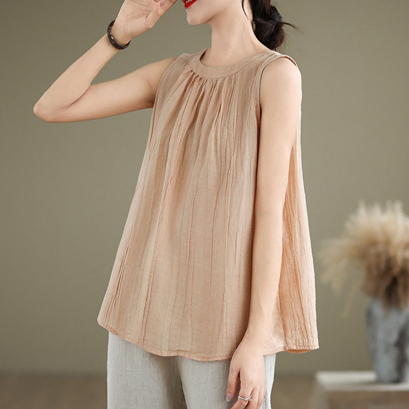 Cotton Linen Sleeveless Minimalist Meditation Vest