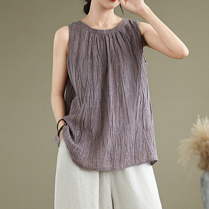 Cotton Linen Sleeveless Minimalist Meditation Vest