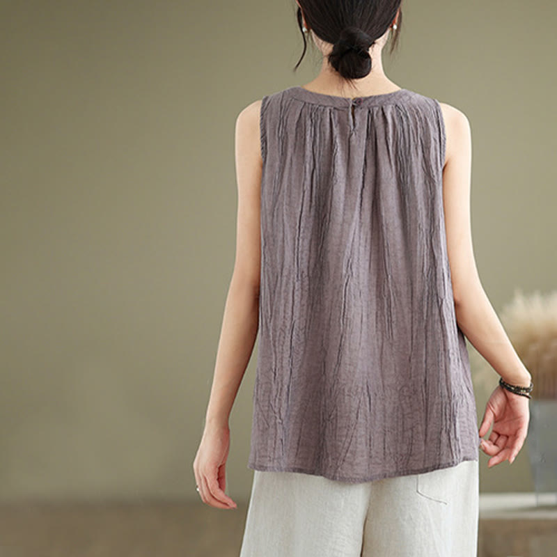 Cotton Linen Sleeveless Minimalist Meditation Vest