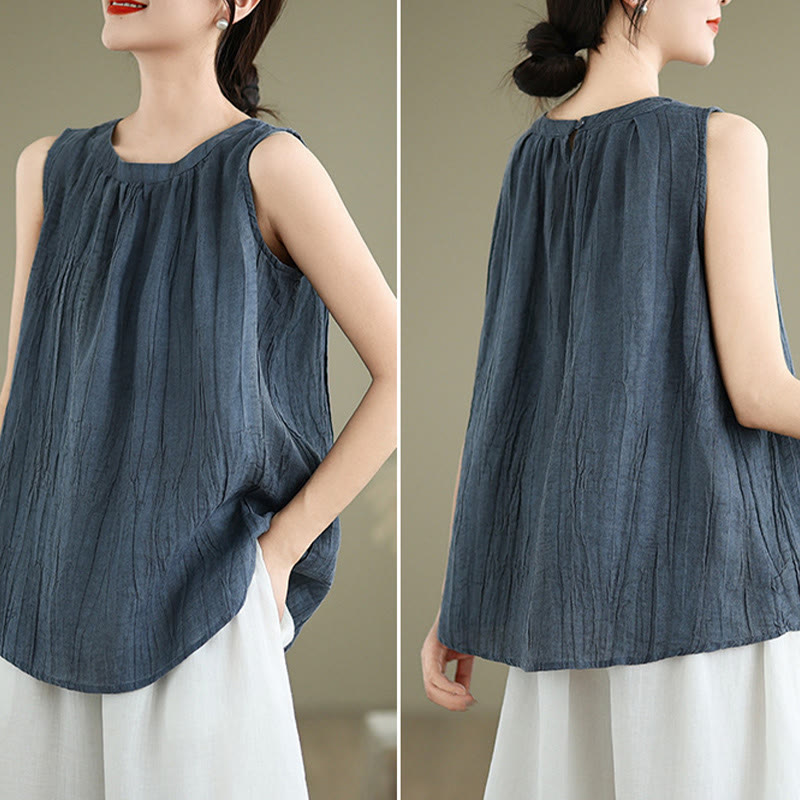 Cotton Linen Sleeveless Minimalist Meditation Vest