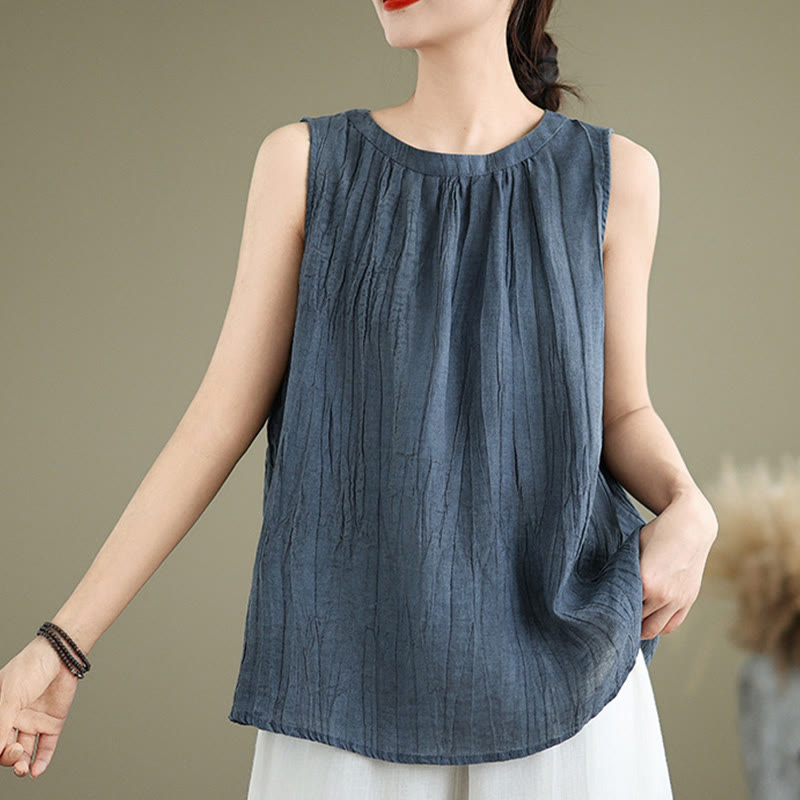 Cotton Linen Sleeveless Minimalist Meditation Vest