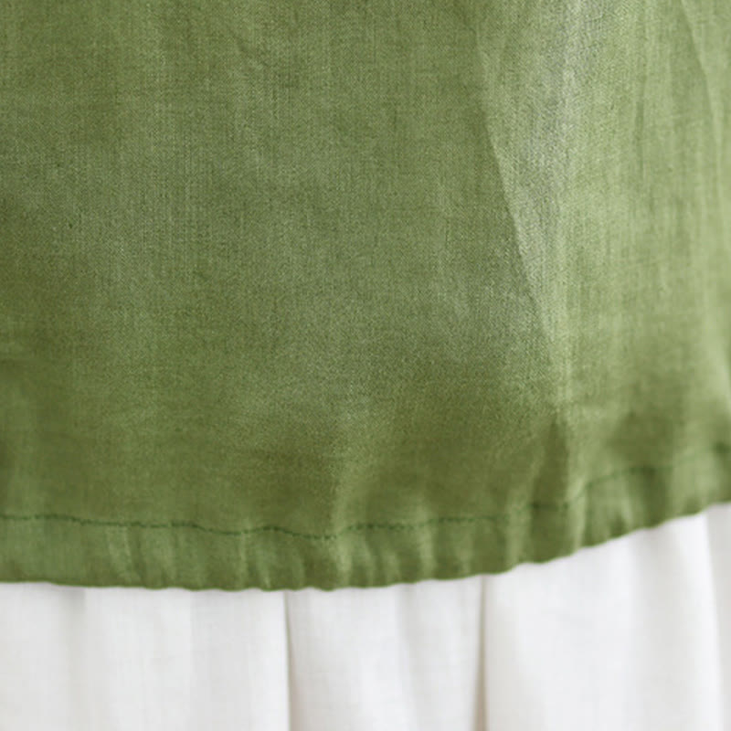 Lightweight Cotton Linen Ruffled Drawstring Meditation Vest