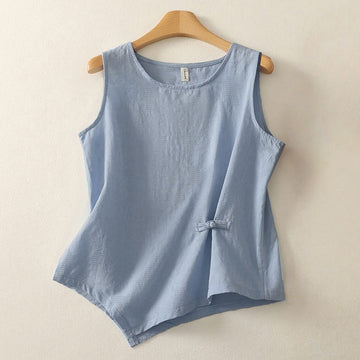 Tactile Cotton Linen Sleeveless Mindful Meditation Vest