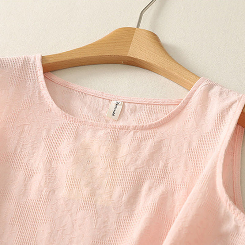 Tactile Cotton Linen Sleeveless Mindful Meditation Vest