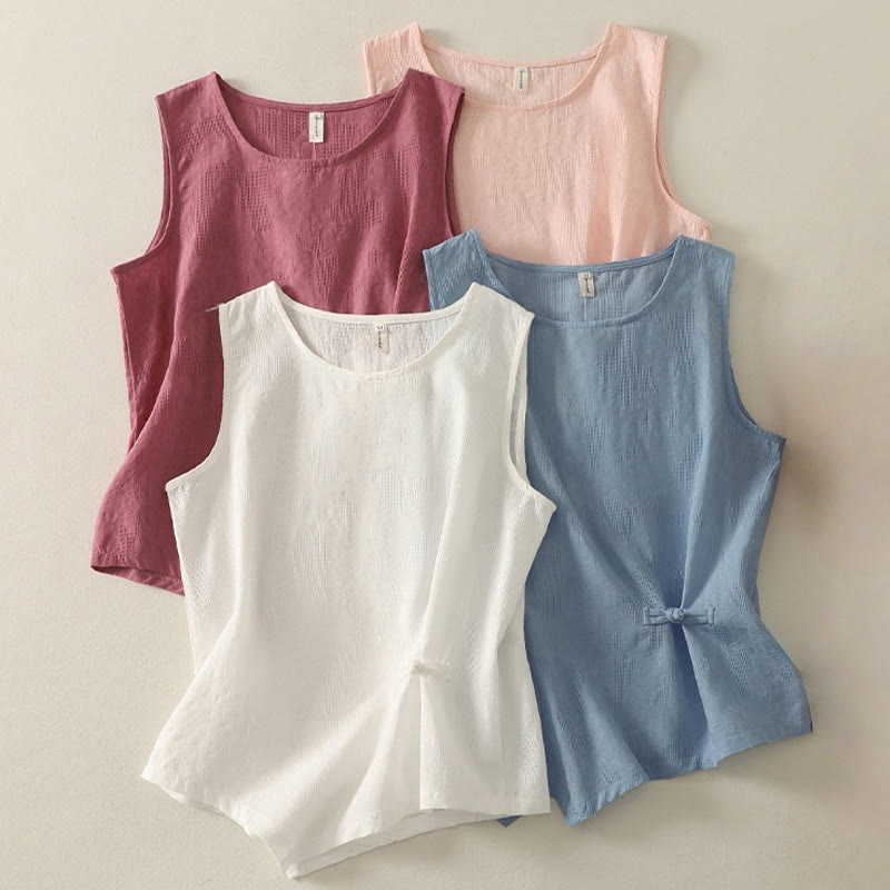 Tactile Cotton Linen Sleeveless Mindful Meditation Vest