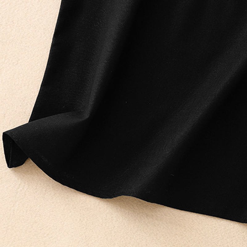 Breathable Cotton Linen Square Neck Meditation Vest