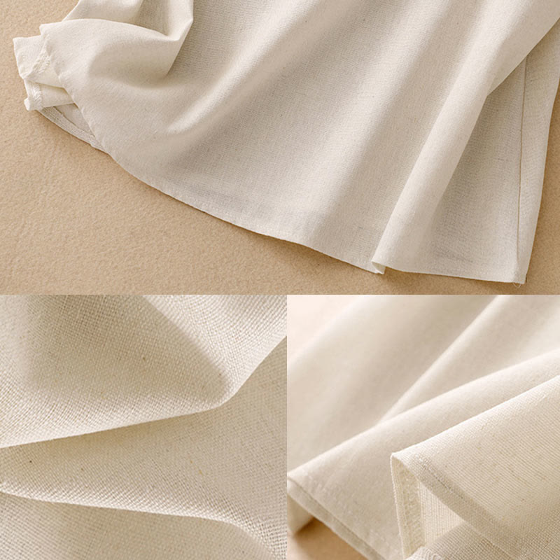 Breathable Cotton Linen Square Neck Meditation Vest