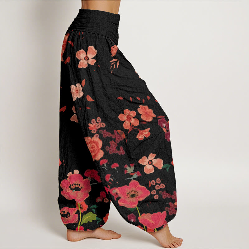 Tactile Cotton Floral Print Mindful Movement Harem Pants