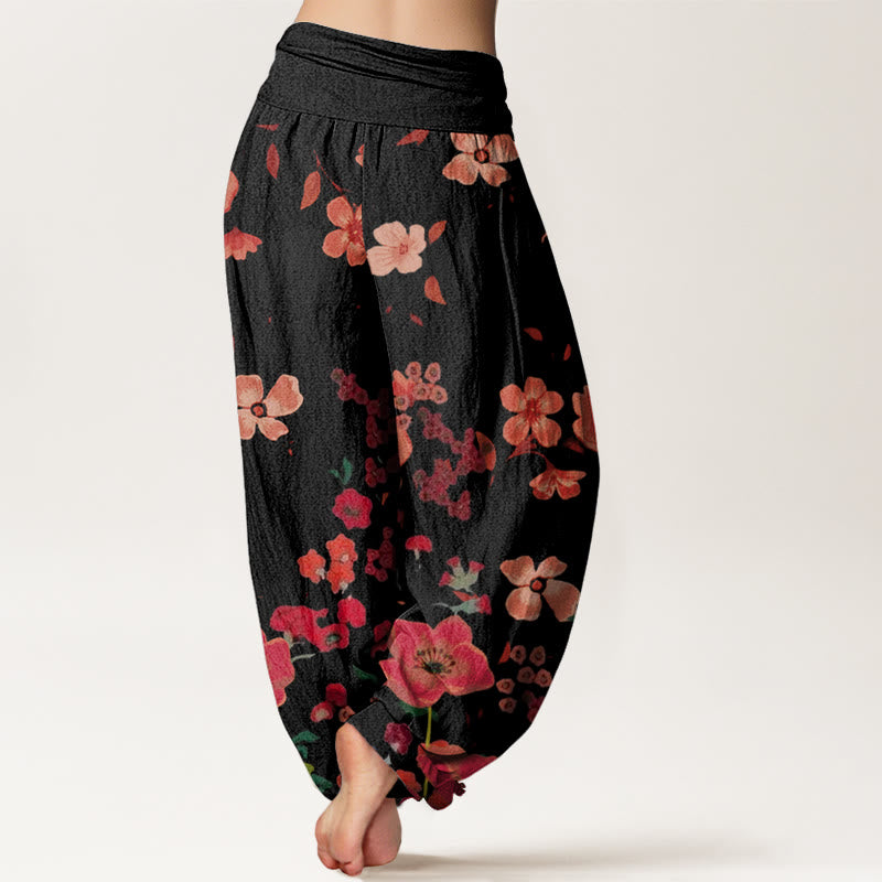 Tactile Cotton Floral Print Mindful Movement Harem Pants