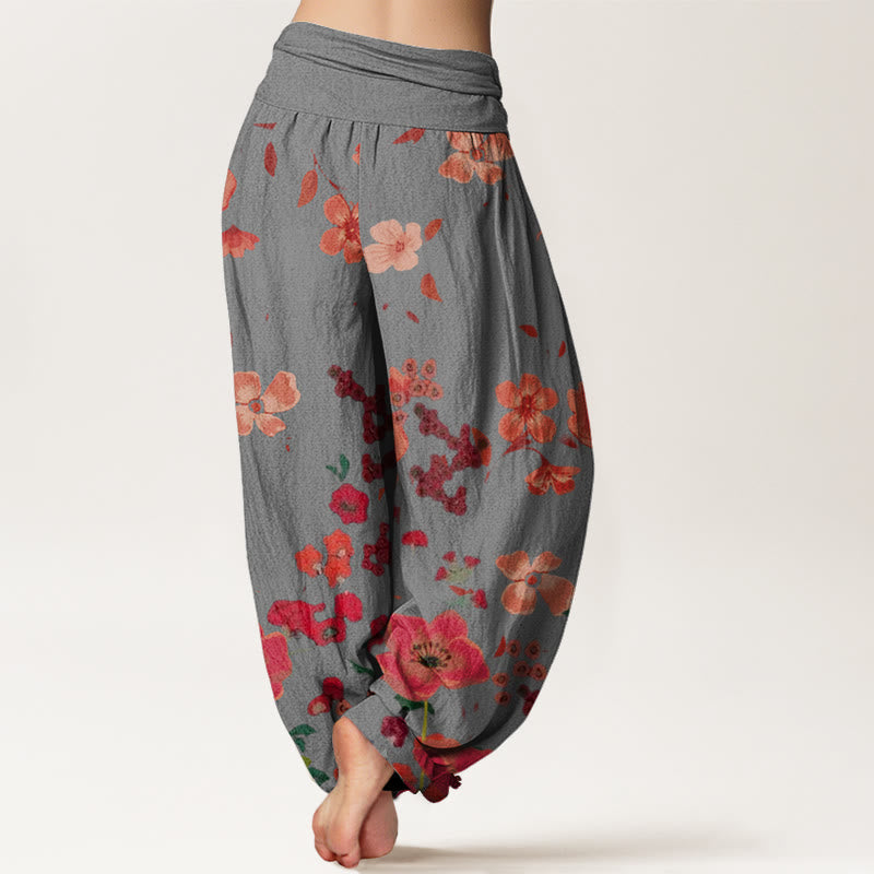 Tactile Cotton Floral Print Mindful Movement Harem Pants
