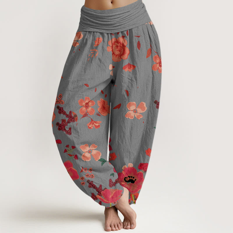 Tactile Cotton Floral Print Mindful Movement Harem Pants