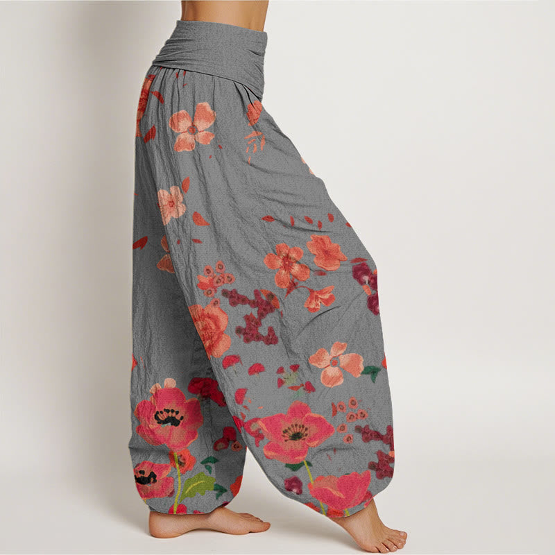 Tactile Cotton Floral Print Mindful Movement Harem Pants