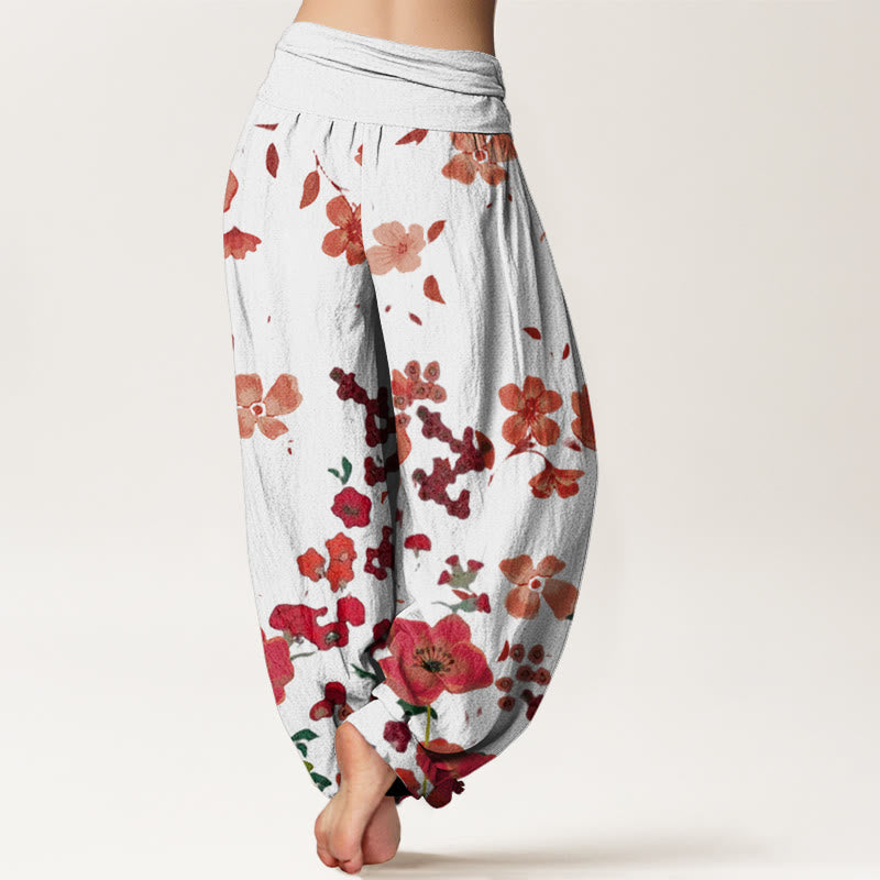 Tactile Cotton Floral Print Mindful Movement Harem Pants
