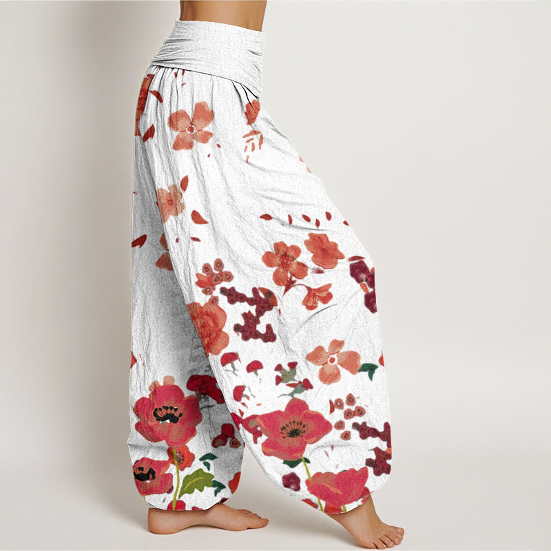 Tactile Cotton Floral Print Mindful Movement Harem Pants