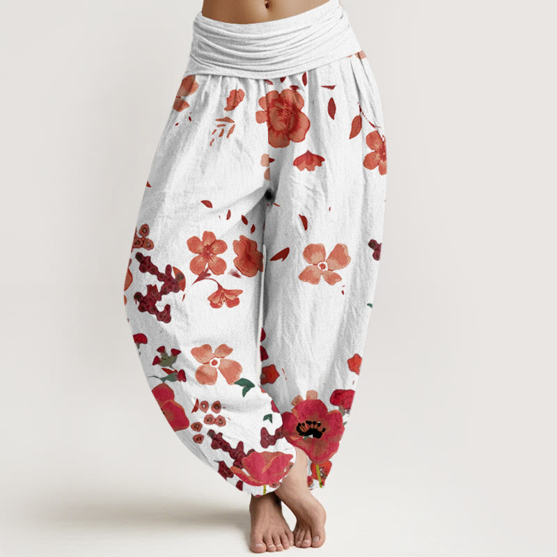 Tactile Cotton Floral Print Mindful Movement Harem Pants