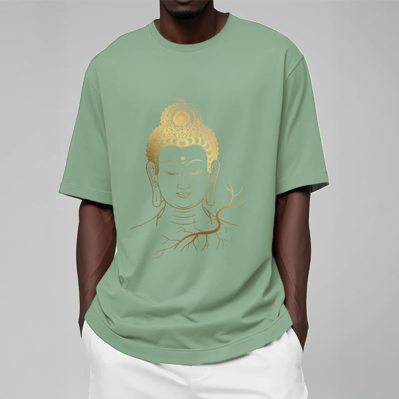Soft Cotton Regular Fit Buddha Graphic Meditation Tee